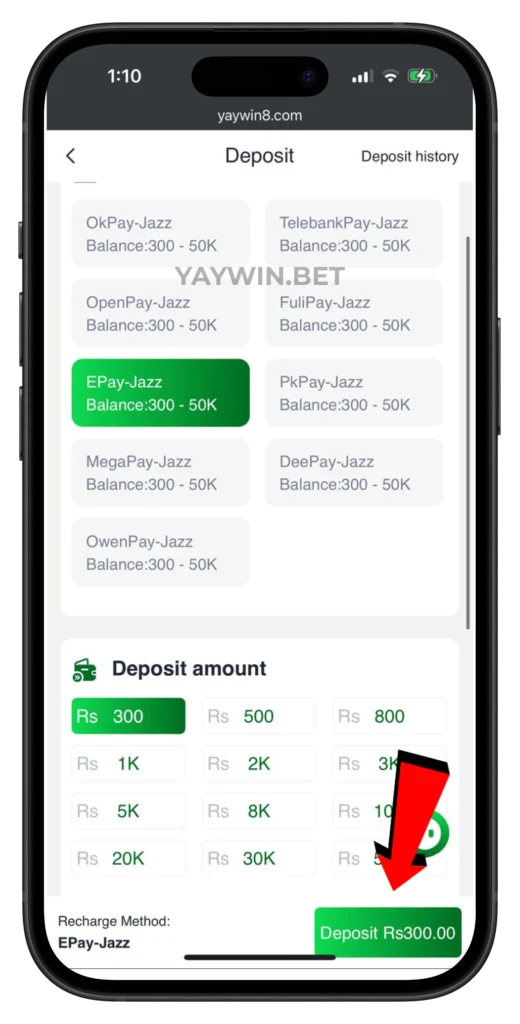 yaywin-deposit-paage