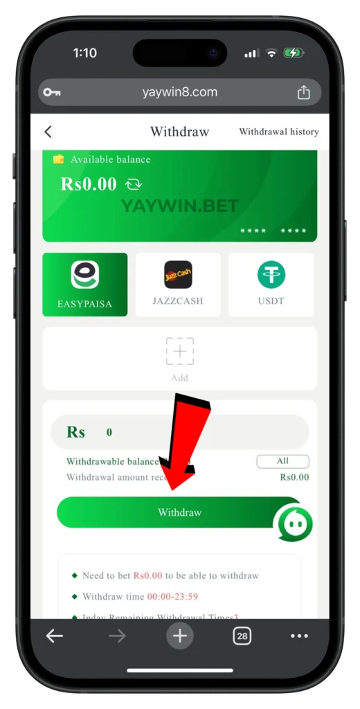 yaywin-withdrawal-page